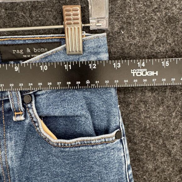 rag & bone Jeans Womens 24 Blue High Waist Flared Leg Stretch Denim Made in USA - Picture 4 of 11